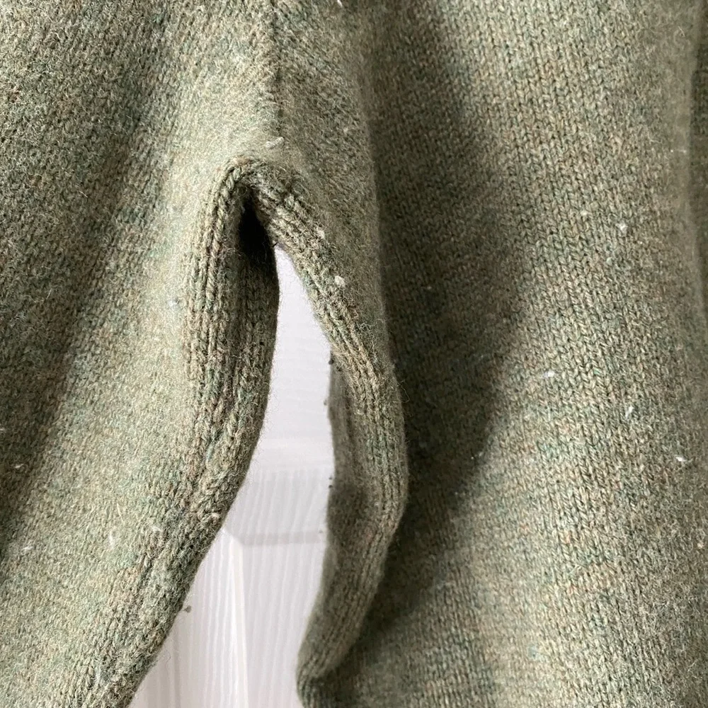 Vintage 90s Polo Ralph Lauren High Neck Men's Green Wool Half Zip-Up Sweater